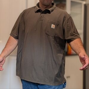 Carhartt Olive Green Polo Shirt Short Sleeve Casual